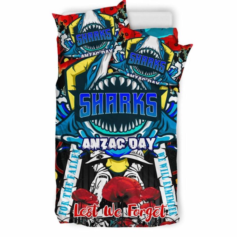 National Rugby League store - Loyal fans of Cronulla Sutherland Sharks's Bedding Duvet Cover + 1/2 Pillow Cases:vintage National Rugby League suit,uniform,apparel,shirts,merch,hoodie,jackets,shorts,sweatshirt,outfits,clothes