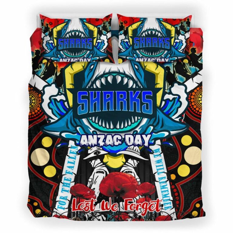 National Rugby League store - Loyal fans of Cronulla Sutherland Sharks's Bedding Duvet Cover + 1/2 Pillow Cases:vintage National Rugby League suit,uniform,apparel,shirts,merch,hoodie,jackets,shorts,sweatshirt,outfits,clothes