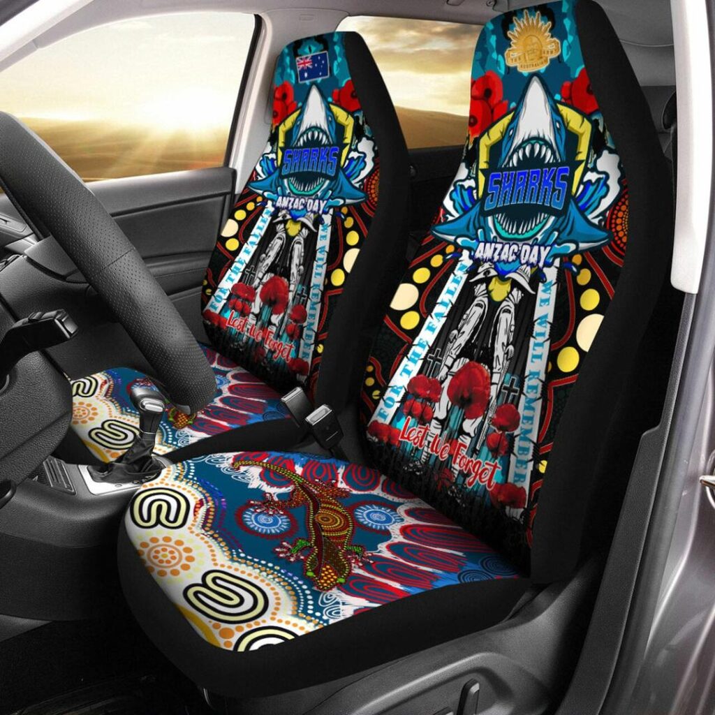 National Rugby League store - Loyal fans of Cronulla Sutherland Sharks's Set 2 Car Seat Cover:vintage National Rugby League suit,uniform,apparel,shirts,merch,hoodie,jackets,shorts,sweatshirt,outfits,clothes