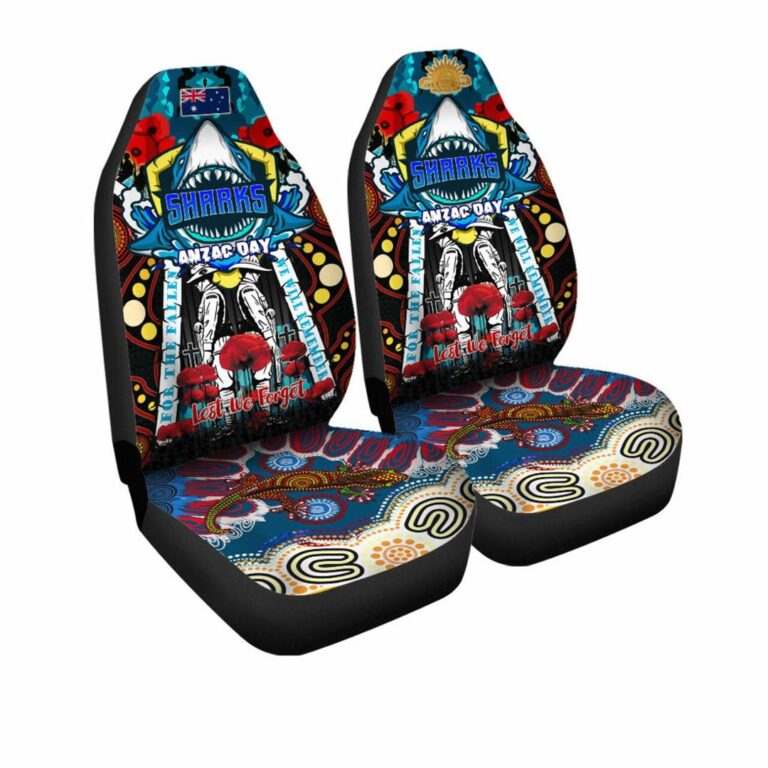 National Rugby League store - Loyal fans of Cronulla Sutherland Sharks's Set 2 Car Seat Cover:vintage National Rugby League suit,uniform,apparel,shirts,merch,hoodie,jackets,shorts,sweatshirt,outfits,clothes