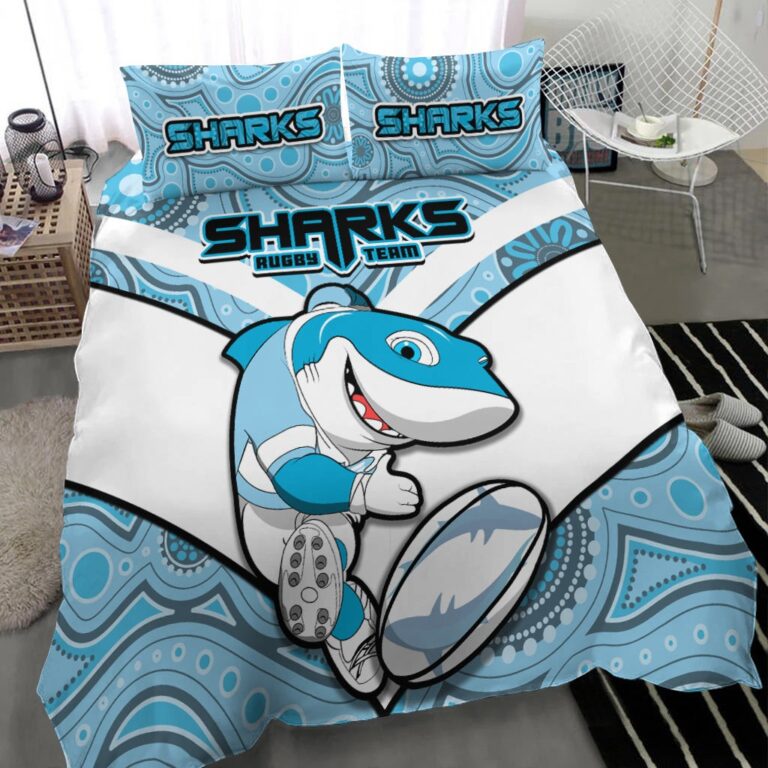 National Rugby League store - Loyal fans of Cronulla Sutherland Sharks's Bedding Duvet Cover + 1/2 Pillow Cases:vintage National Rugby League suit,uniform,apparel,shirts,merch,hoodie,jackets,shorts,sweatshirt,outfits,clothes