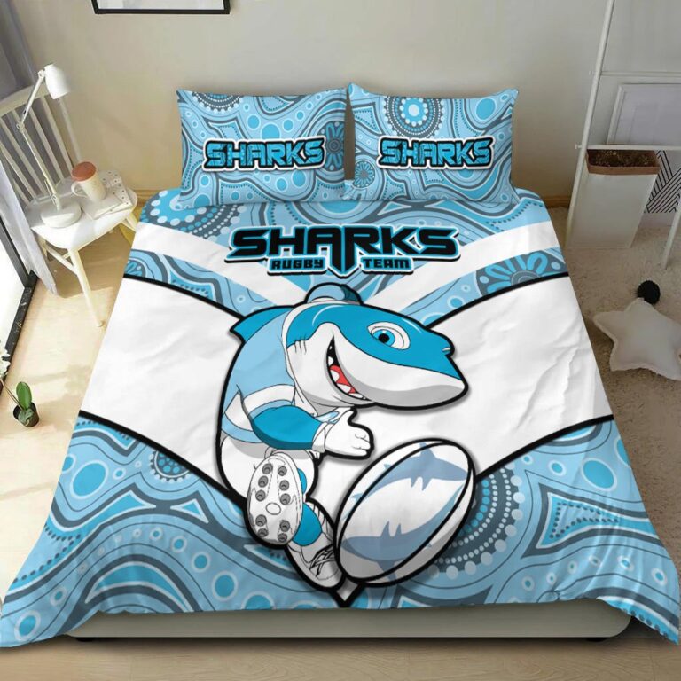 National Rugby League store - Loyal fans of Cronulla Sutherland Sharks's Bedding Duvet Cover + 1/2 Pillow Cases:vintage National Rugby League suit,uniform,apparel,shirts,merch,hoodie,jackets,shorts,sweatshirt,outfits,clothes