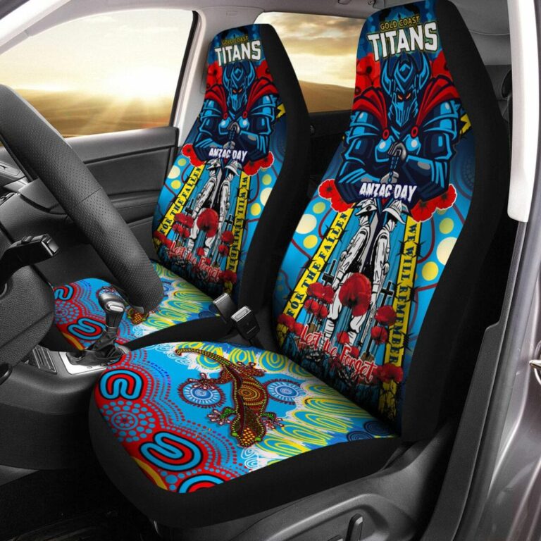 National Rugby League store - Loyal fans of Gold Coast Titans's Set 2 Car Seat Cover:vintage National Rugby League suit,uniform,apparel,shirts,merch,hoodie,jackets,shorts,sweatshirt,outfits,clothes