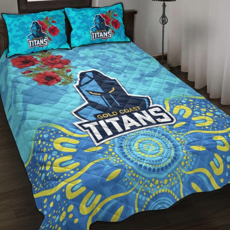 National Rugby League store - Loyal fans of Gold Coast Titans's Quilt + 1/2 Pillow Cases:vintage National Rugby League suit,uniform,apparel,shirts,merch,hoodie,jackets,shorts,sweatshirt,outfits,clothes