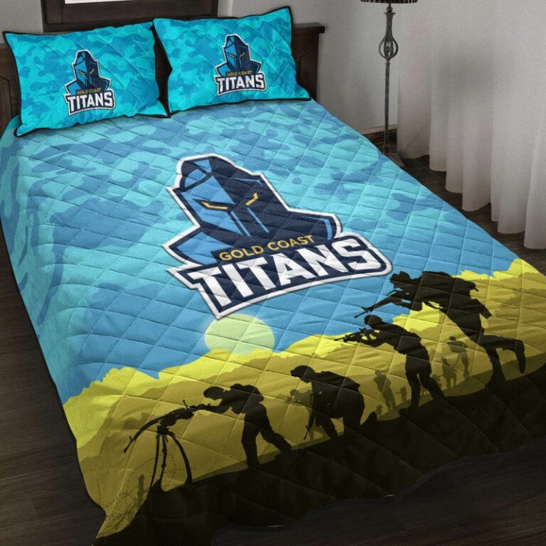National Rugby League store - Loyal fans of Gold Coast Titans's Quilt + 1/2 Pillow Cases:vintage National Rugby League suit,uniform,apparel,shirts,merch,hoodie,jackets,shorts,sweatshirt,outfits,clothes