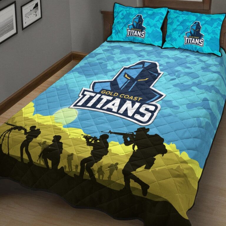 National Rugby League store - Loyal fans of Gold Coast Titans's Quilt + 1/2 Pillow Cases:vintage National Rugby League suit,uniform,apparel,shirts,merch,hoodie,jackets,shorts,sweatshirt,outfits,clothes