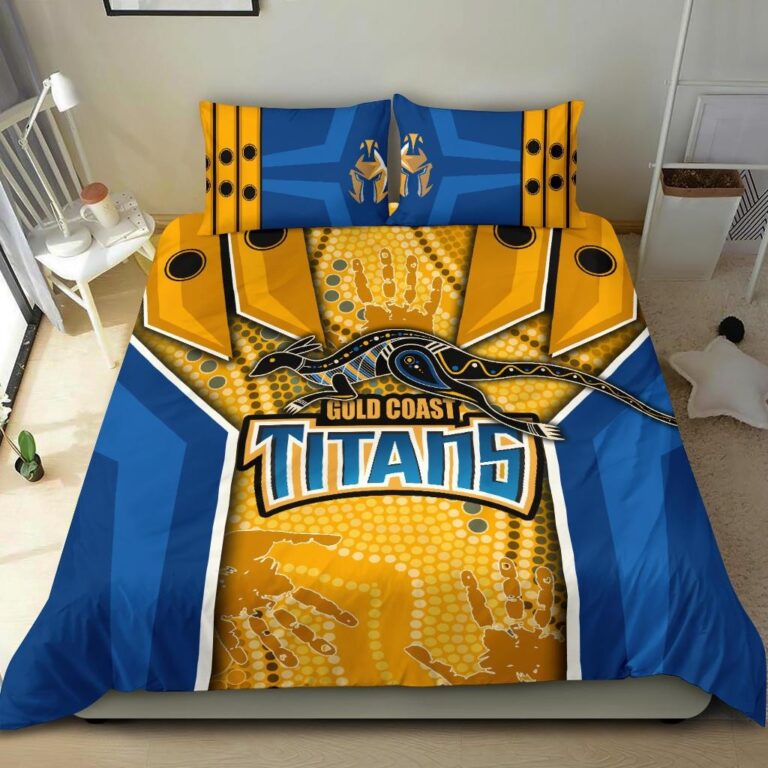 National Rugby League store - Loyal fans of Gold Coast Titans's Bedding Duvet Cover + 1/2 Pillow Cases:vintage National Rugby League suit,uniform,apparel,shirts,merch,hoodie,jackets,shorts,sweatshirt,outfits,clothes