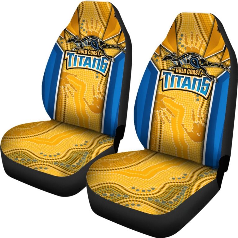 National Rugby League store - Loyal fans of Gold Coast Titans's Set 2 Car Seat Cover:vintage National Rugby League suit,uniform,apparel,shirts,merch,hoodie,jackets,shorts,sweatshirt,outfits,clothes