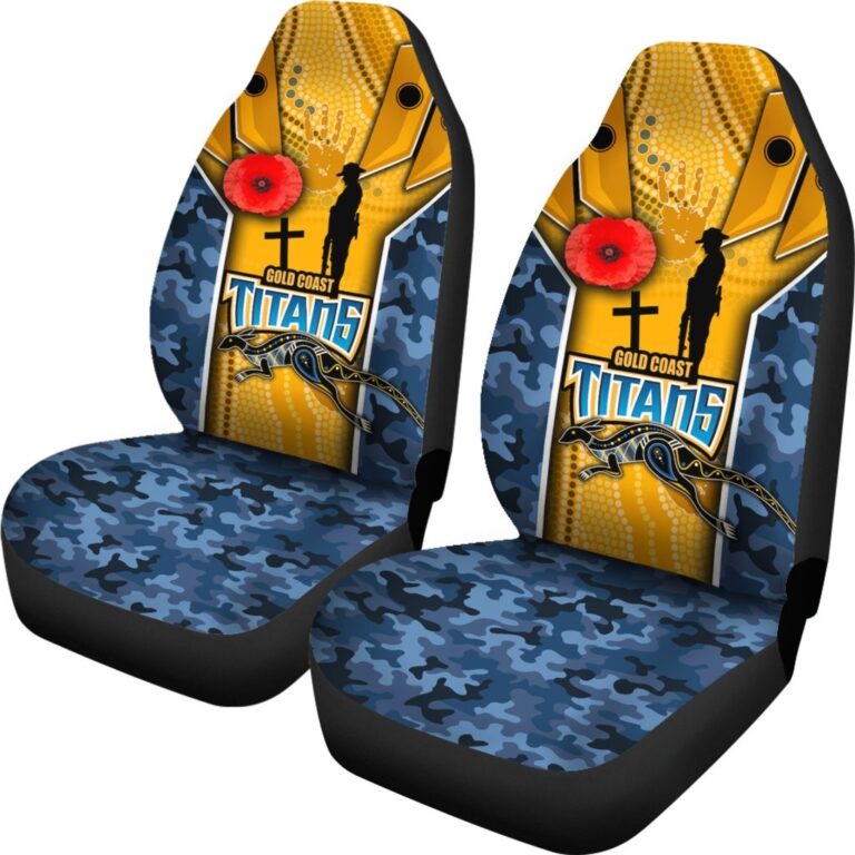 National Rugby League store - Loyal fans of Gold Coast Titans's Set 2 Car Seat Cover:vintage National Rugby League suit,uniform,apparel,shirts,merch,hoodie,jackets,shorts,sweatshirt,outfits,clothes