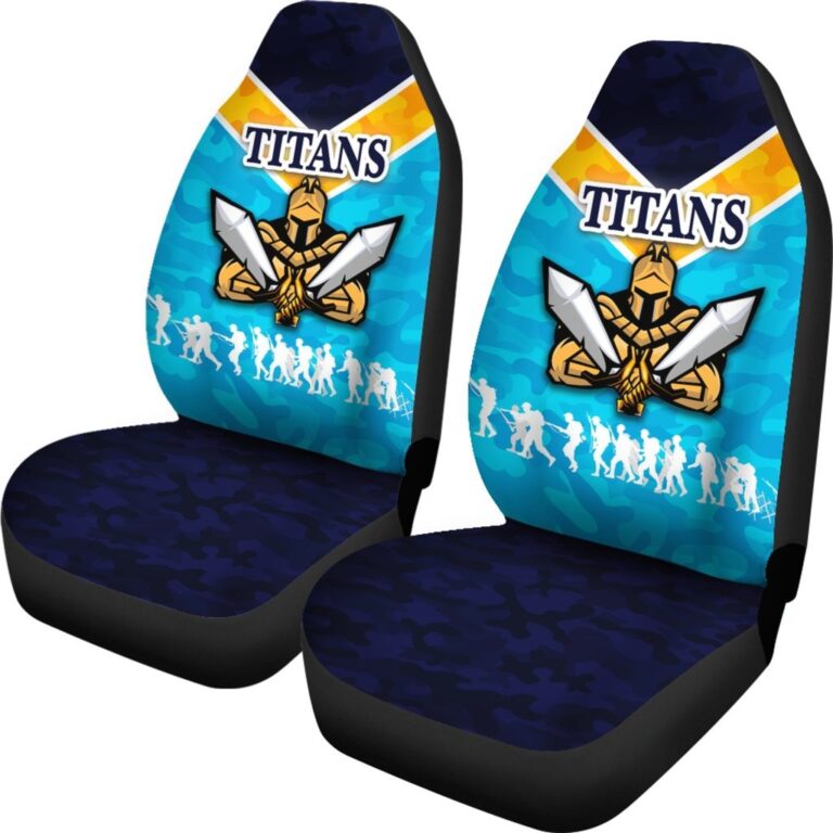 National Rugby League store - Loyal fans of Gold Coast Titans's Set 2 Car Seat Cover:vintage National Rugby League suit,uniform,apparel,shirts,merch,hoodie,jackets,shorts,sweatshirt,outfits,clothes