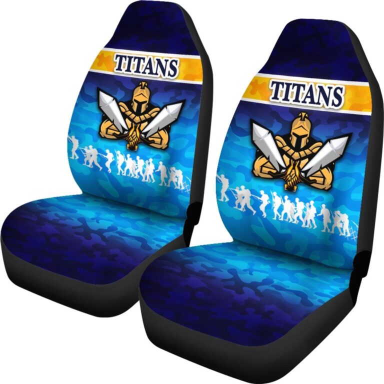 National Rugby League store - Loyal fans of Gold Coast Titans's Set 2 Car Seat Cover:vintage National Rugby League suit,uniform,apparel,shirts,merch,hoodie,jackets,shorts,sweatshirt,outfits,clothes