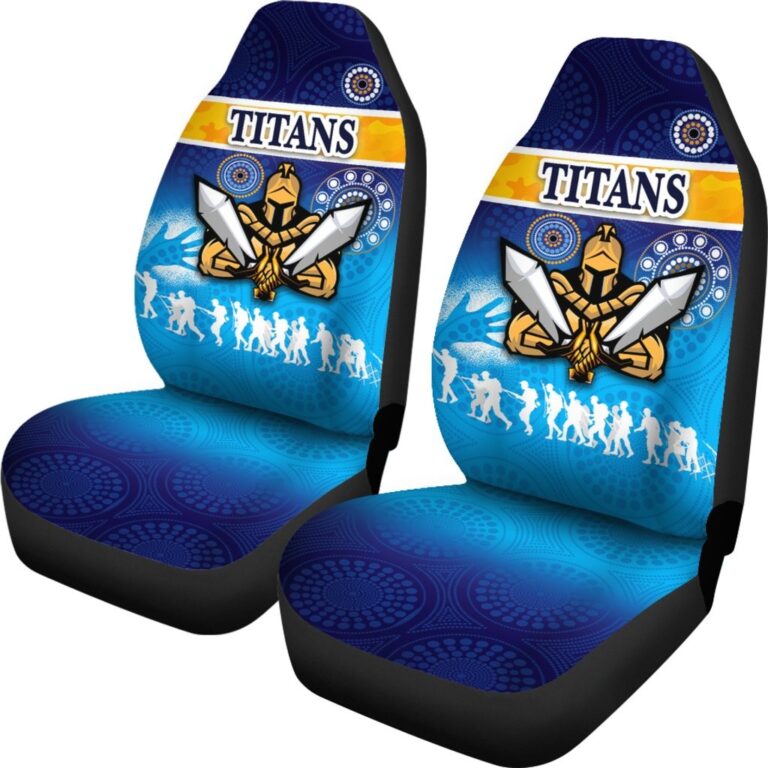 National Rugby League store - Loyal fans of Gold Coast Titans's Set 2 Car Seat Cover:vintage National Rugby League suit,uniform,apparel,shirts,merch,hoodie,jackets,shorts,sweatshirt,outfits,clothes