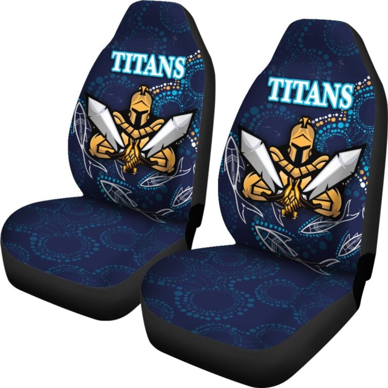 National Rugby League store - Loyal fans of Gold Coast Titans's Set 2 Car Seat Cover:vintage National Rugby League suit,uniform,apparel,shirts,merch,hoodie,jackets,shorts,sweatshirt,outfits,clothes