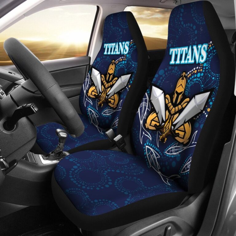 National Rugby League store - Loyal fans of Gold Coast Titans's Set 2 Car Seat Cover:vintage National Rugby League suit,uniform,apparel,shirts,merch,hoodie,jackets,shorts,sweatshirt,outfits,clothes