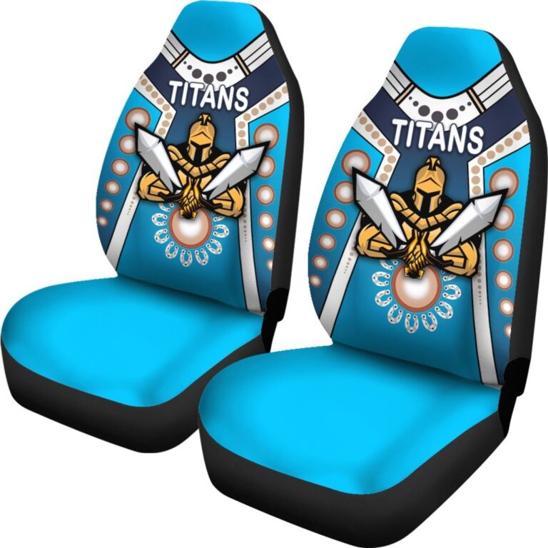 National Rugby League store - Loyal fans of Gold Coast Titans's Set 2 Car Seat Cover:vintage National Rugby League suit,uniform,apparel,shirts,merch,hoodie,jackets,shorts,sweatshirt,outfits,clothes