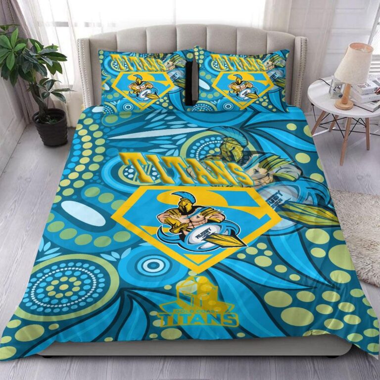 National Rugby League store - Loyal fans of Gold Coast Titans's Bedding Duvet Cover + 1/2 Pillow Cases:vintage National Rugby League suit,uniform,apparel,shirts,merch,hoodie,jackets,shorts,sweatshirt,outfits,clothes