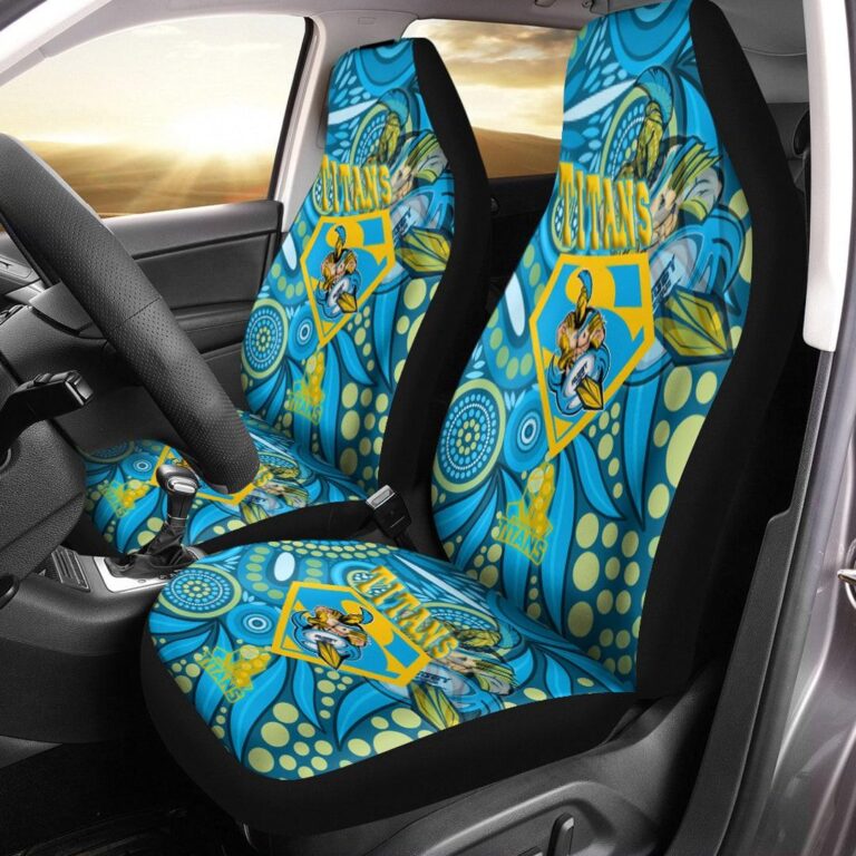 National Rugby League store - Loyal fans of Gold Coast Titans's Set 2 Car Seat Cover:vintage National Rugby League suit,uniform,apparel,shirts,merch,hoodie,jackets,shorts,sweatshirt,outfits,clothes