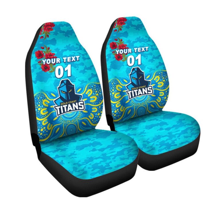 National Rugby League store - Loyal fans of Gold Coast Titans's Set 2 Car Seat Cover:vintage National Rugby League suit,uniform,apparel,shirts,merch,hoodie,jackets,shorts,sweatshirt,outfits,clothes