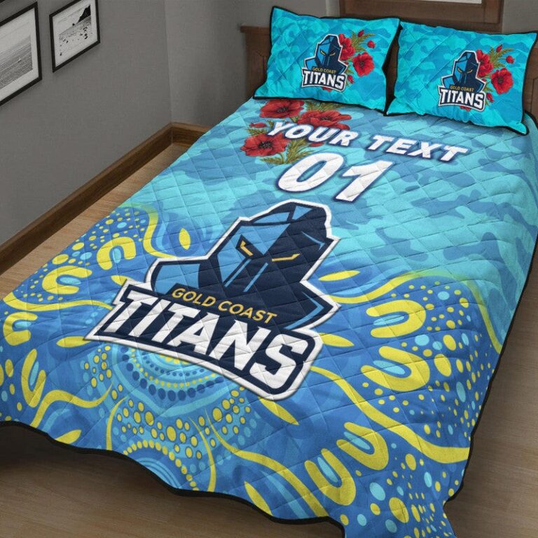 National Rugby League store - Loyal fans of Gold Coast Titans's Quilt + 1/2 Pillow Cases:vintage National Rugby League suit,uniform,apparel,shirts,merch,hoodie,jackets,shorts,sweatshirt,outfits,clothes