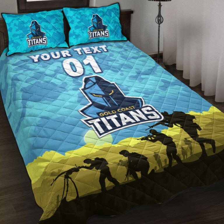 National Rugby League store - Loyal fans of Gold Coast Titans's Quilt + 1/2 Pillow Cases:vintage National Rugby League suit,uniform,apparel,shirts,merch,hoodie,jackets,shorts,sweatshirt,outfits,clothes