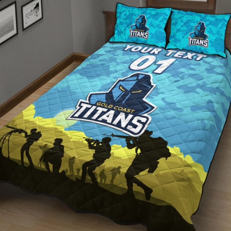 National Rugby League store - Loyal fans of Gold Coast Titans's Quilt + 1/2 Pillow Cases:vintage National Rugby League suit,uniform,apparel,shirts,merch,hoodie,jackets,shorts,sweatshirt,outfits,clothes