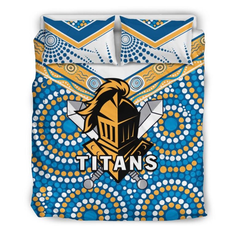 National Rugby League store - Loyal fans of Gold Coast Titans's Bedding Duvet Cover + 1/2 Pillow Cases:vintage National Rugby League suit,uniform,apparel,shirts,merch,hoodie,jackets,shorts,sweatshirt,outfits,clothes