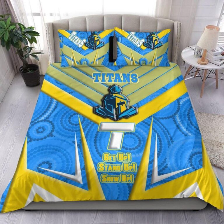 National Rugby League store - Loyal fans of Gold Coast Titans's Bedding Duvet Cover + 1/2 Pillow Cases:vintage National Rugby League suit,uniform,apparel,shirts,merch,hoodie,jackets,shorts,sweatshirt,outfits,clothes