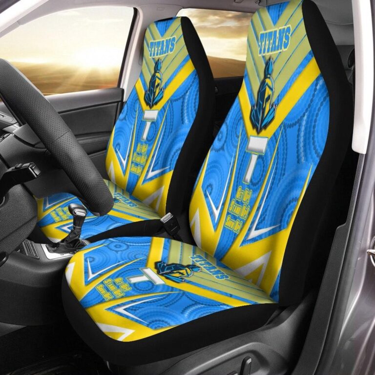 National Rugby League store - Loyal fans of Gold Coast Titans's Set 2 Car Seat Cover:vintage National Rugby League suit,uniform,apparel,shirts,merch,hoodie,jackets,shorts,sweatshirt,outfits,clothes