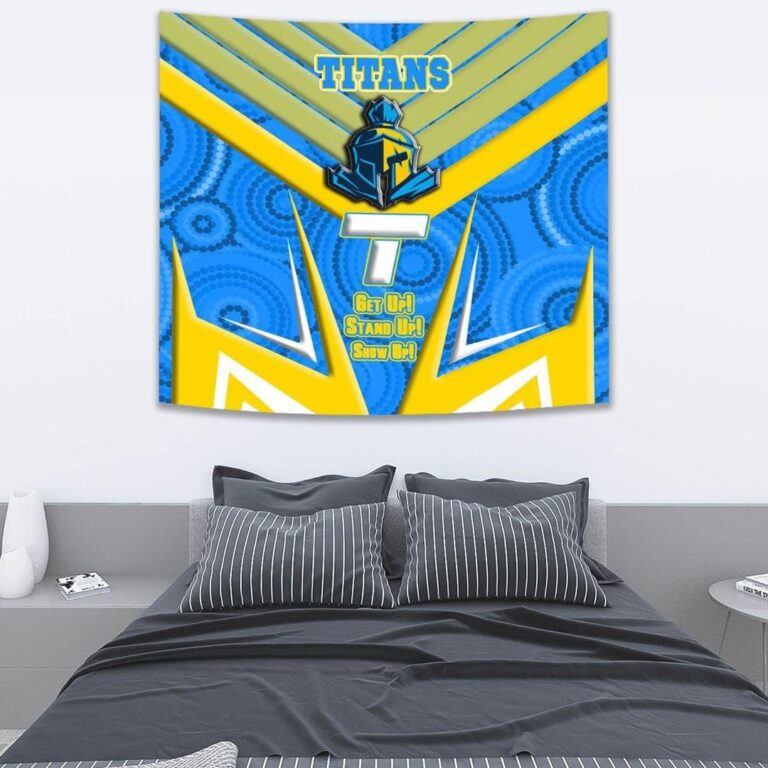 National Rugby League store - Loyal fans of Gold Coast Titans's Wall Tapestry:vintage National Rugby League suit,uniform,apparel,shirts,merch,hoodie,jackets,shorts,sweatshirt,outfits,clothes