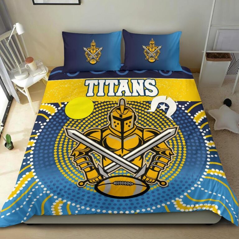 National Rugby League store - Loyal fans of Gold Coast Titans's Bedding Duvet Cover + 1/2 Pillow Cases:vintage National Rugby League suit,uniform,apparel,shirts,merch,hoodie,jackets,shorts,sweatshirt,outfits,clothes