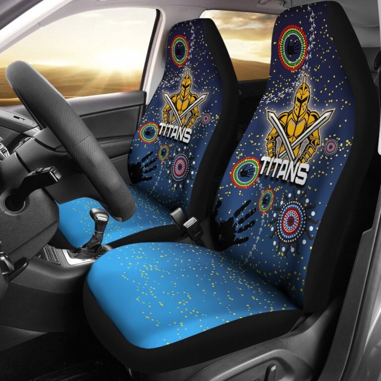 National Rugby League store - Loyal fans of Gold Coast Titans's Set 2 Car Seat Cover:vintage National Rugby League suit,uniform,apparel,shirts,merch,hoodie,jackets,shorts,sweatshirt,outfits,clothes