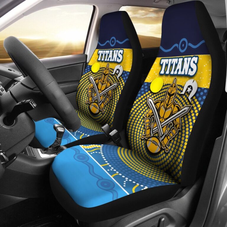 National Rugby League store - Loyal fans of Gold Coast Titans's Set 2 Car Seat Cover:vintage National Rugby League suit,uniform,apparel,shirts,merch,hoodie,jackets,shorts,sweatshirt,outfits,clothes