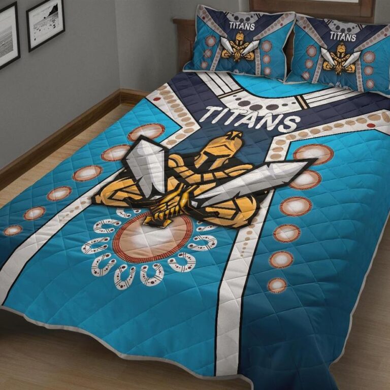 National Rugby League store - Loyal fans of Gold Coast Titans's Quilt + 1/2 Pillow Cases:vintage National Rugby League suit,uniform,apparel,shirts,merch,hoodie,jackets,shorts,sweatshirt,outfits,clothes