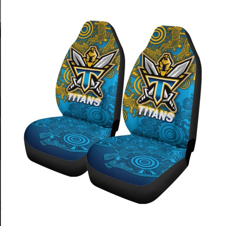 National Rugby League store - Loyal fans of Gold Coast Titans's Set 2 Car Seat Cover:vintage National Rugby League suit,uniform,apparel,shirts,merch,hoodie,jackets,shorts,sweatshirt,outfits,clothes