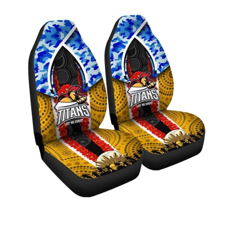 National Rugby League store - Loyal fans of Gold Coast Titans's Set 2 Car Seat Cover:vintage National Rugby League suit,uniform,apparel,shirts,merch,hoodie,jackets,shorts,sweatshirt,outfits,clothes