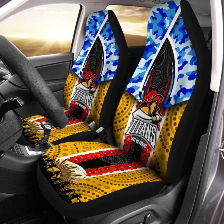National Rugby League store - Loyal fans of Gold Coast Titans's Set 2 Car Seat Cover:vintage National Rugby League suit,uniform,apparel,shirts,merch,hoodie,jackets,shorts,sweatshirt,outfits,clothes