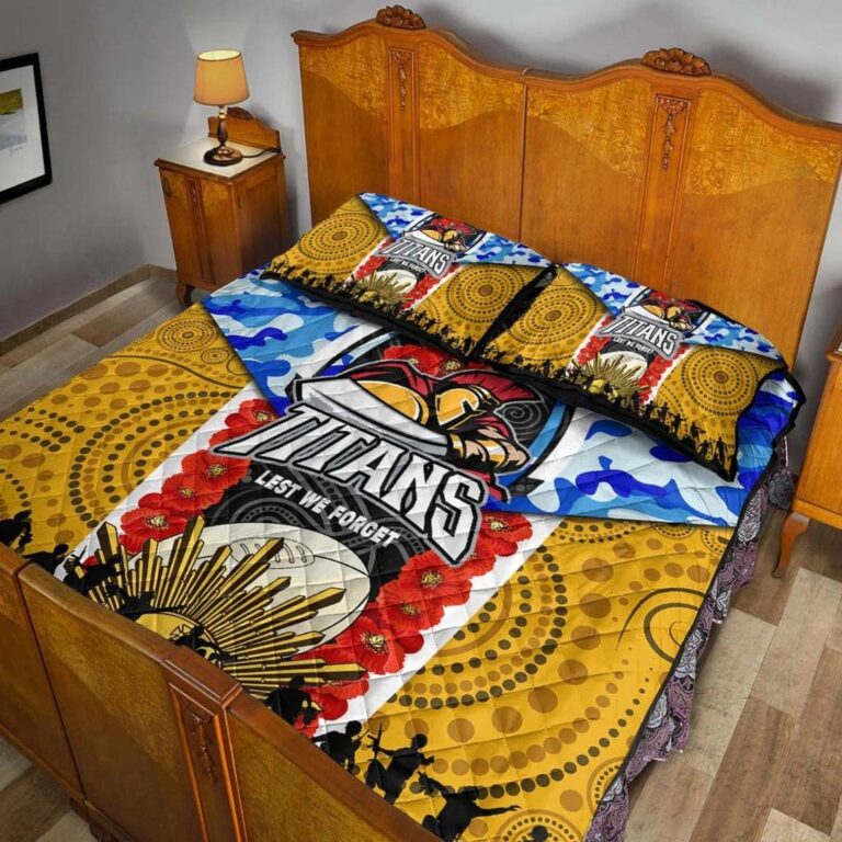 National Rugby League store - Loyal fans of Gold Coast Titans's Quilt + 1/2 Pillow Cases:vintage National Rugby League suit,uniform,apparel,shirts,merch,hoodie,jackets,shorts,sweatshirt,outfits,clothes