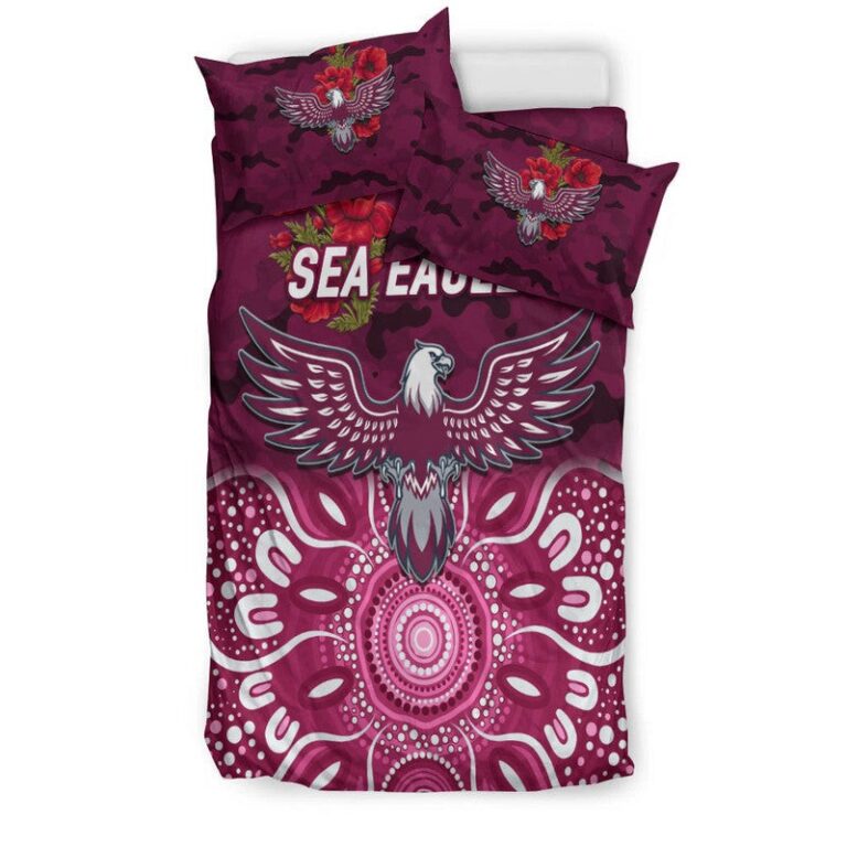 National Rugby League store - Loyal fans of Manly Warringah Sea Eagles's Bedding Duvet Cover + 1/2 Pillow Cases:vintage National Rugby League suit,uniform,apparel,shirts,merch,hoodie,jackets,shorts,sweatshirt,outfits,clothes