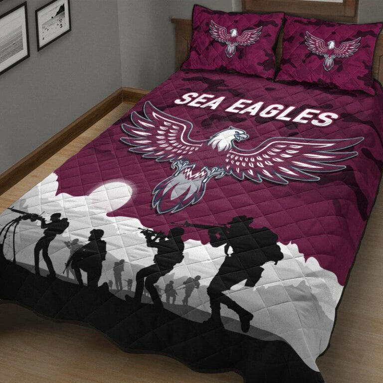 National Rugby League store - Loyal fans of Manly Warringah Sea Eagles's Quilt + 1/2 Pillow Cases:vintage National Rugby League suit,uniform,apparel,shirts,merch,hoodie,jackets,shorts,sweatshirt,outfits,clothes