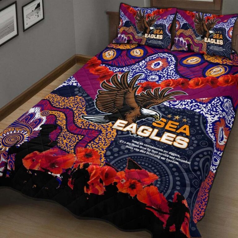 National Rugby League store - Loyal fans of Manly Warringah Sea Eagles's Quilt + 1/2 Pillow Cases:vintage National Rugby League suit,uniform,apparel,shirts,merch,hoodie,jackets,shorts,sweatshirt,outfits,clothes