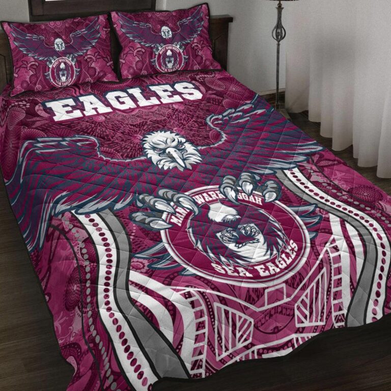 National Rugby League store - Loyal fans of Manly Warringah Sea Eagles's Quilt + 1/2 Pillow Cases:vintage National Rugby League suit,uniform,apparel,shirts,merch,hoodie,jackets,shorts,sweatshirt,outfits,clothes
