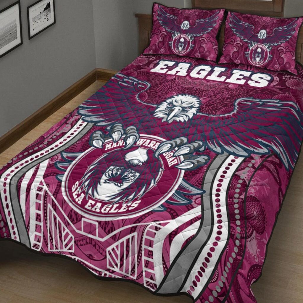 National Rugby League store - Loyal fans of Manly Warringah Sea Eagles's Quilt + 1/2 Pillow Cases:vintage National Rugby League suit,uniform,apparel,shirts,merch,hoodie,jackets,shorts,sweatshirt,outfits,clothes