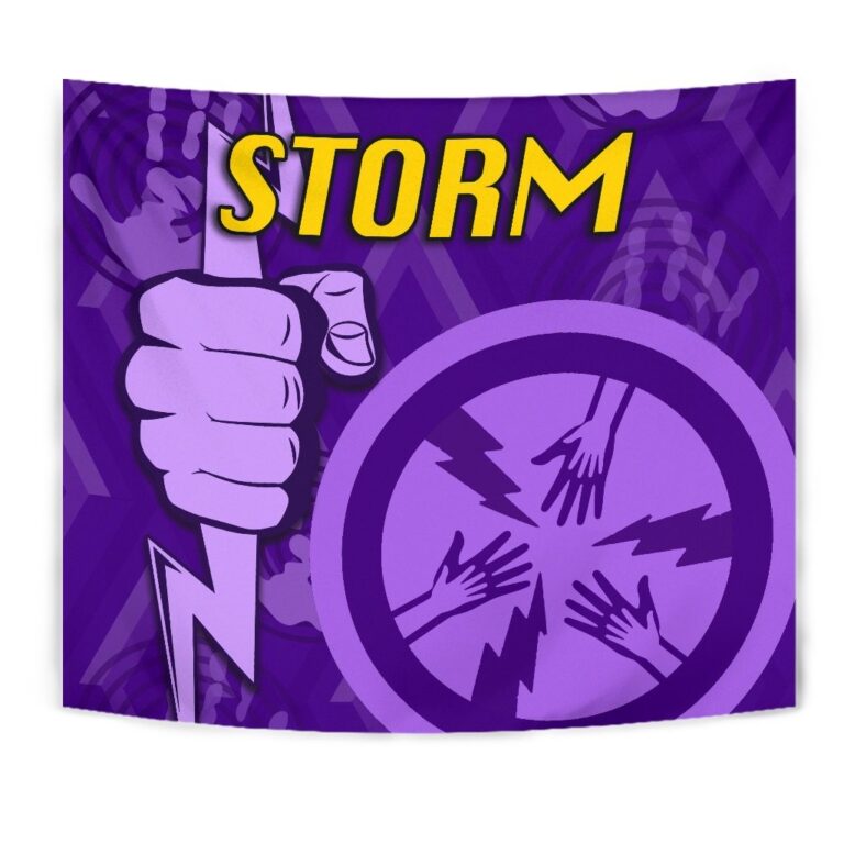National Rugby League store - Loyal fans of Melbourne Storm's Wall Tapestry:vintage National Rugby League suit,uniform,apparel,shirts,merch,hoodie,jackets,shorts,sweatshirt,outfits,clothes