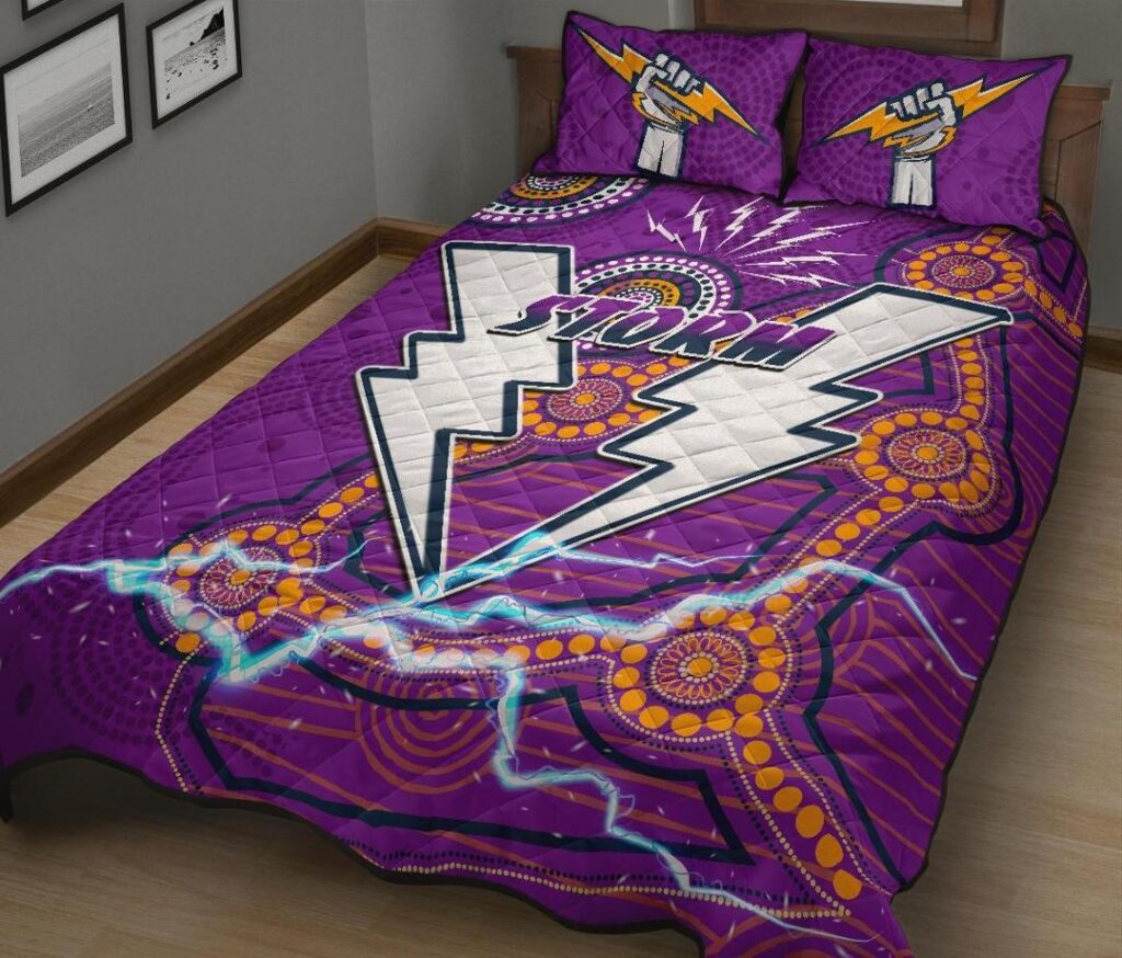 National Rugby League store - Loyal fans of Melbourne Storm's Quilt + 1/2 Pillow Cases:vintage National Rugby League suit,uniform,apparel,shirts,merch,hoodie,jackets,shorts,sweatshirt,outfits,clothes
