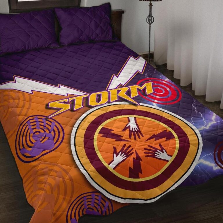 National Rugby League store - Loyal fans of Melbourne Storm's Quilt + 1/2 Pillow Cases:vintage National Rugby League suit,uniform,apparel,shirts,merch,hoodie,jackets,shorts,sweatshirt,outfits,clothes