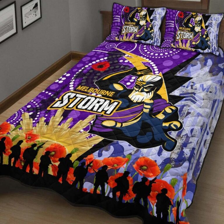 National Rugby League store - Loyal fans of Melbourne Storm's Quilt + 1/2 Pillow Cases:vintage National Rugby League suit,uniform,apparel,shirts,merch,hoodie,jackets,shorts,sweatshirt,outfits,clothes