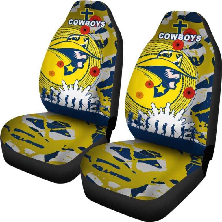 National Rugby League store - Loyal fans of North Queensland Cowboys's Set 2 Car Seat Cover:vintage National Rugby League suit,uniform,apparel,shirts,merch,hoodie,jackets,shorts,sweatshirt,outfits,clothes