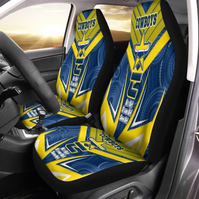 National Rugby League store - Loyal fans of North Queensland Cowboys's Set 2 Car Seat Cover:vintage National Rugby League suit,uniform,apparel,shirts,merch,hoodie,jackets,shorts,sweatshirt,outfits,clothes