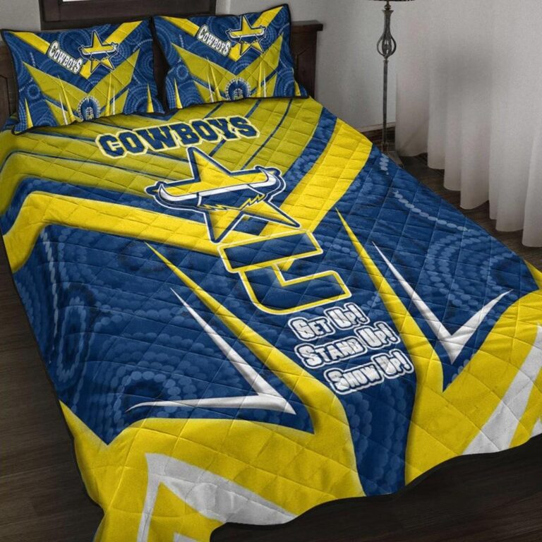 National Rugby League store - Loyal fans of North Queensland Cowboys's Quilt + 1/2 Pillow Cases:vintage National Rugby League suit,uniform,apparel,shirts,merch,hoodie,jackets,shorts,sweatshirt,outfits,clothes