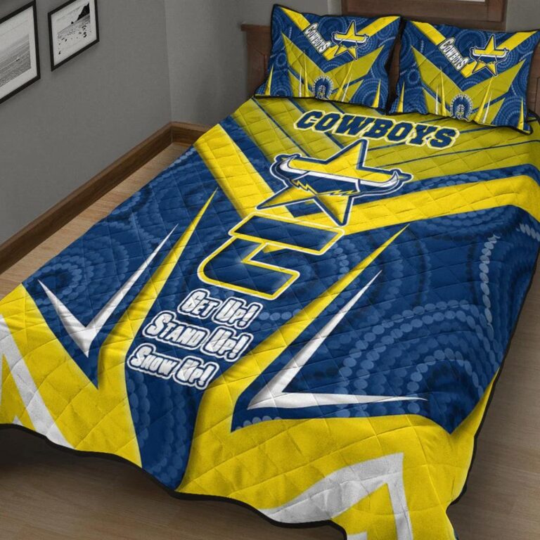 National Rugby League store - Loyal fans of North Queensland Cowboys's Quilt + 1/2 Pillow Cases:vintage National Rugby League suit,uniform,apparel,shirts,merch,hoodie,jackets,shorts,sweatshirt,outfits,clothes
